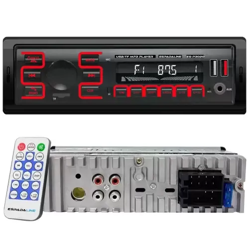Oto Teyp 4x50 Watt Bluetooth Dual Usb Tf Aux 7 Renk Ekran ES-P3020