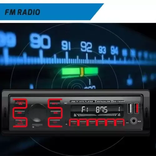 Oto Teyp 4x50 Watt Bluetooth Dual Usb Tf Aux 7 Renk Ekran ES-P3020