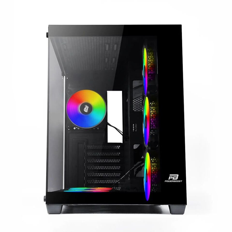 POWER BOOST JBST-PBPV005BB SEA VİEW PSU YOK 7x12CM ARGB FAN ATX PENCERELİ USB3.0 SİYAH KASA STORM