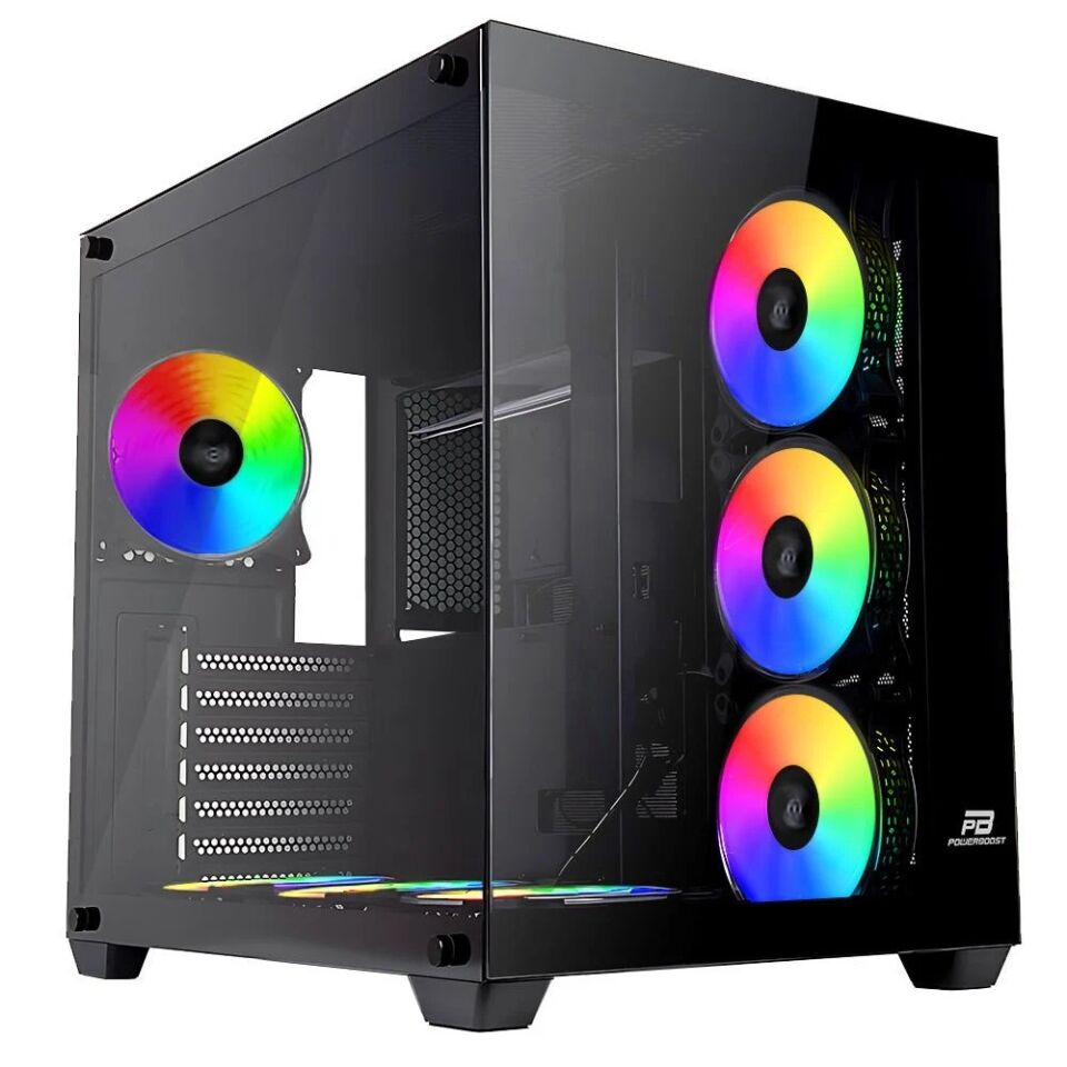 POWER BOOST JBST-PBPV005BB SEA VİEW PSU YOK 7x12CM ARGB FAN ATX PENCERELİ USB3.0 SİYAH KASA STORM