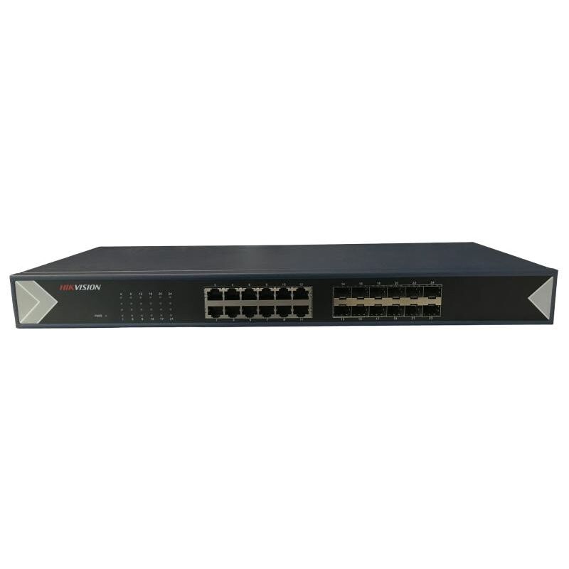 HIKVISION DS-3E0524TF 24 PORT GIGABIT (12x RJ45 LAN   12x SFP) YONETILEMEZ SWITCH