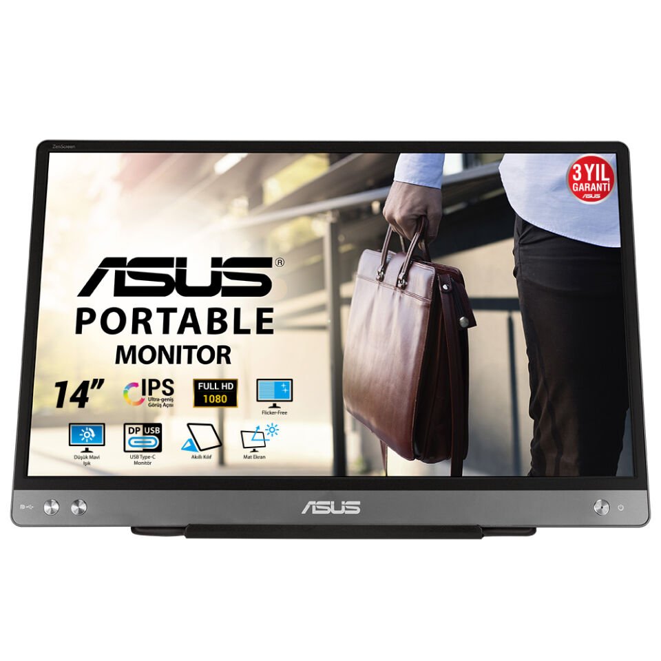 ASUS ZENSCREEN MB14AC 14'' 5MS 1920x1080 USB TYPE-C TAŞINABİLİR LED MONITOR