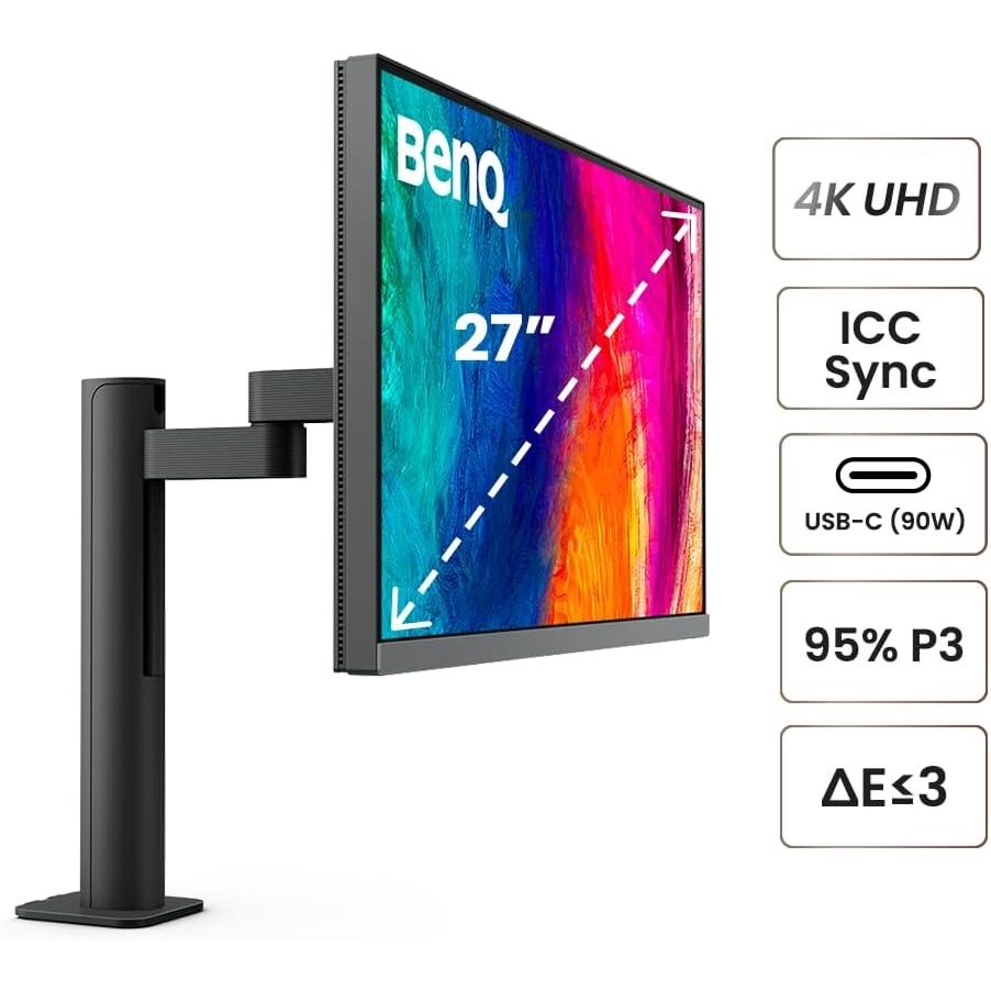 BENQ PD2706UA 27'' 5MS 4K UHD 3840x2160 DP/HDMI/TYPE-C PIVOT HDR10, DISPLAYHDR400 ERGO ARM TASARIM MONİTÖR