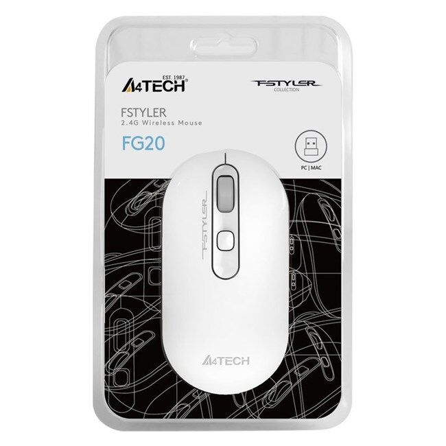 A4 TECH FG20 KABLOSUZ 2000DPI BEYAZ MOUSE