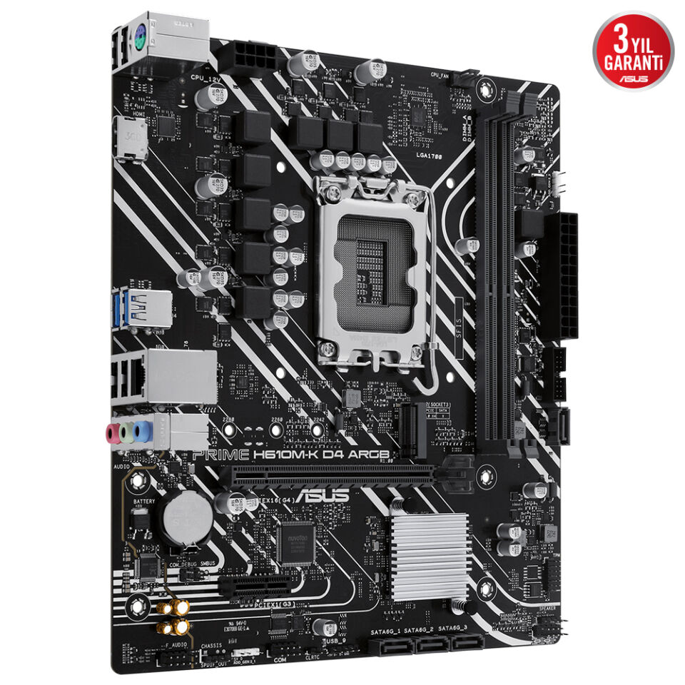 ASUS PRIME H610M-K D4 ARGB 2xDDR4 VGA/HDMI 1xM.2 1xGLAN 1700P ANAKART