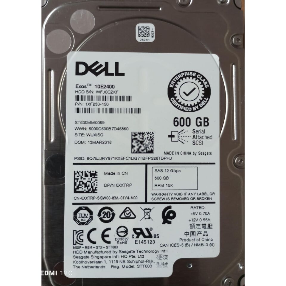 DELL 1XF230-150 / 10E2400 600GB 10K 2.5'' SAS KIZAKLI HDD BULK