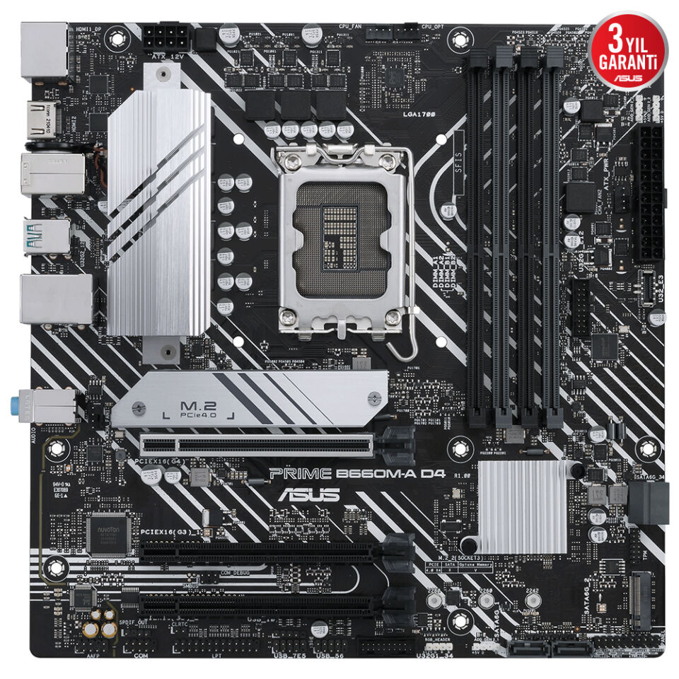 ASUS PRIME B660M-A D4 B660 4xDDR4 1xDP 2xM.2 1xGLAN 1700P ANAKART