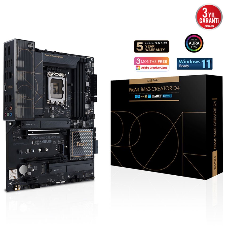 ASUS PROART B660-CREATOR D4 4xDDR4 HDMI 3xM.2 1xGLAN 1700P ANAKART
