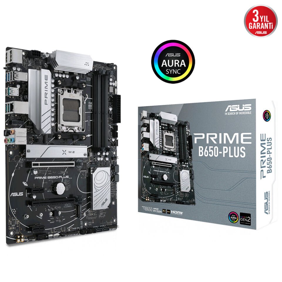 ASUS PRIME B650-PLUS 4xDDR5 DP/HDMI 2xM.2 AM5 ANAKART