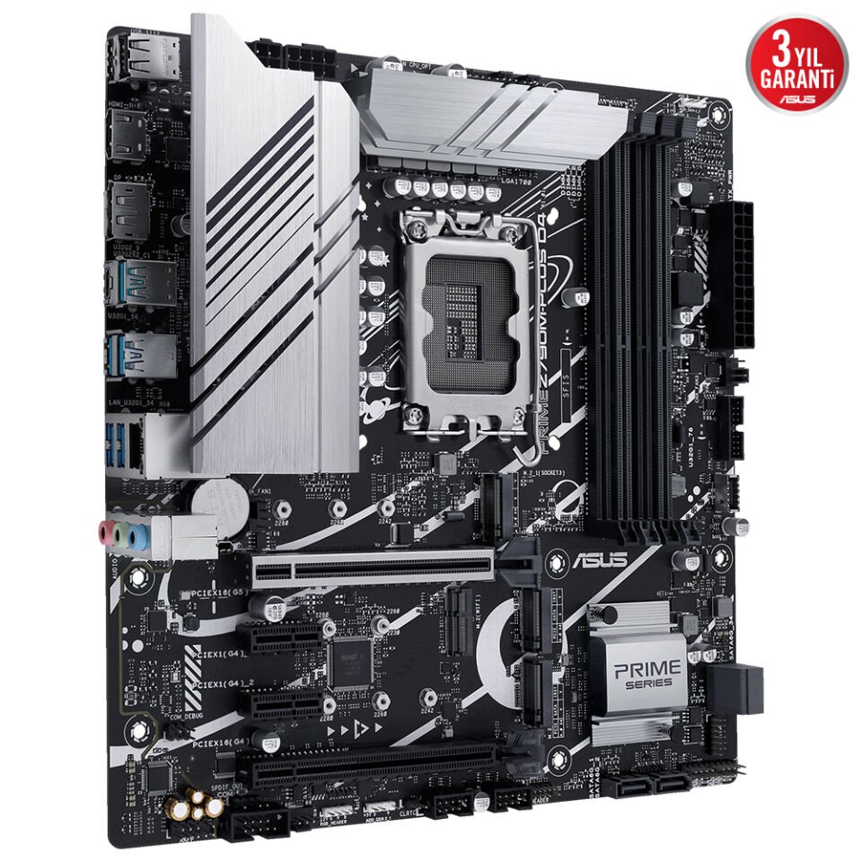 ASUS PRIME Z790M-PLUS D4 4xDDR4 HDMI/DP 3xM.2 1xGLAN 1700P (12.Gen 13.Gen) ANAKART