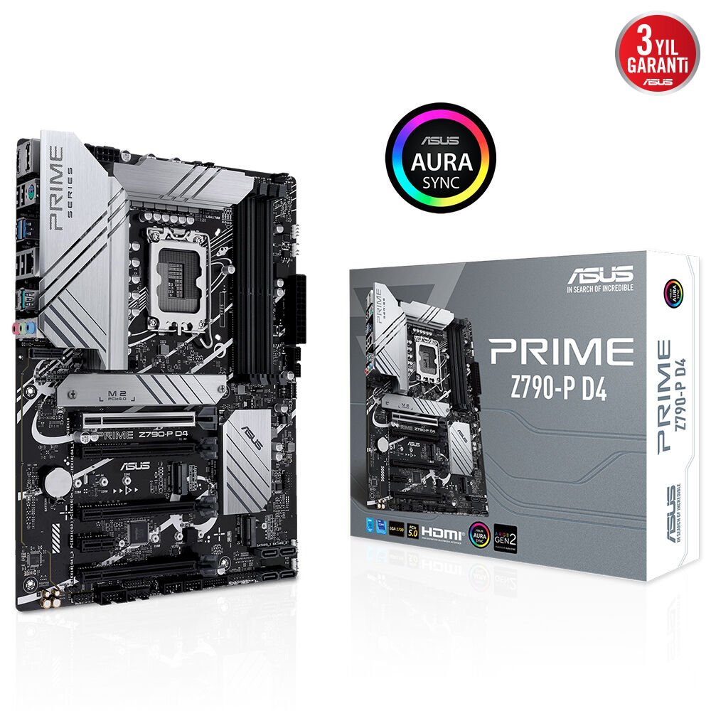 ASUS PRIME Z790-P D4 4xDDR4 HDMI/DP 3xM.2 1xGLAN 1700P (12.Gen 13.Gen) ANAKART