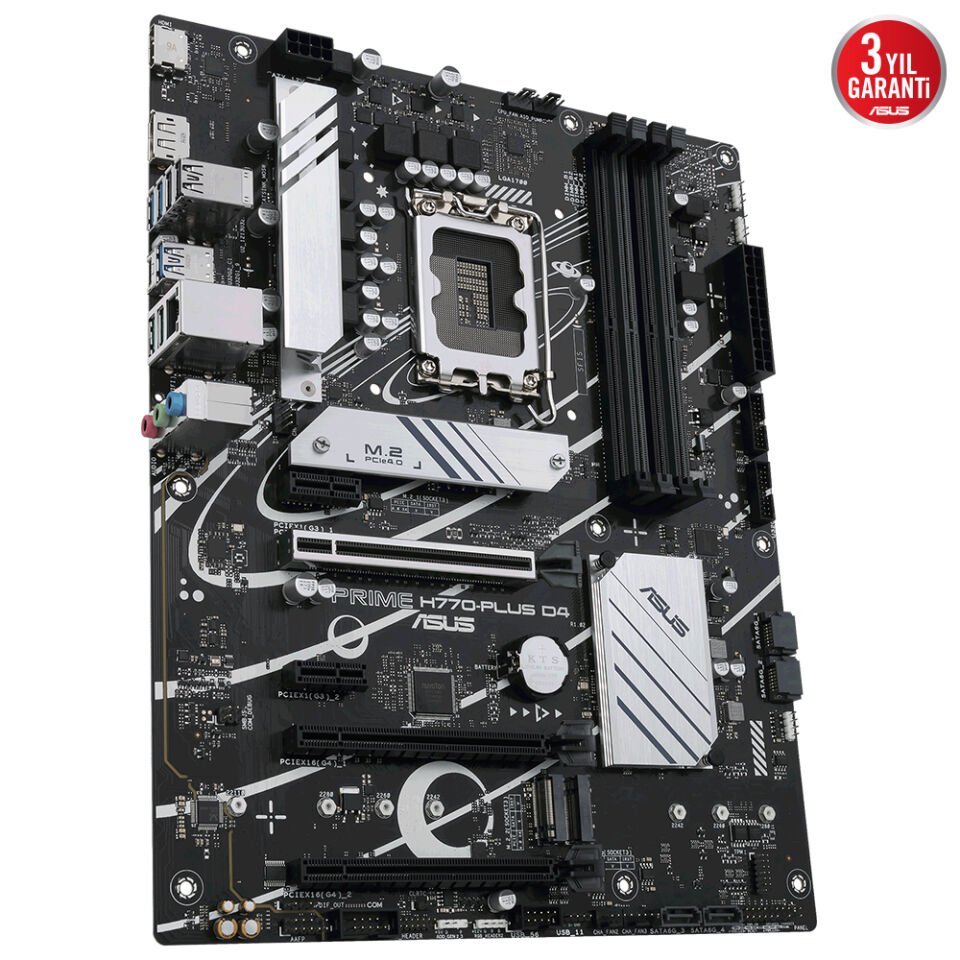 ASUS PRIME H770-PLUS D4 4xDDR4 VGA/HDMI 3xM.2 1xGLAN 1700P (12.Gen 13.Gen) ANAKART