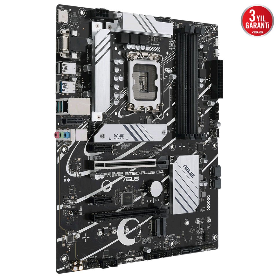ASUS PRIME B760-PLUS D4 4xDDR4 HDMI/DP 3xM.2 1xGLAN 1700P (12.Gen 13.Gen) ANAKART