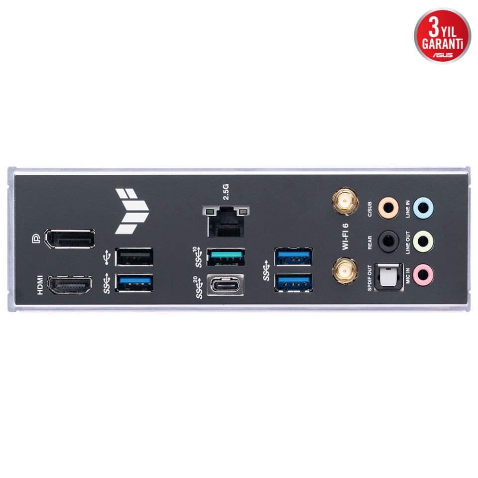 ASUS TUF GAMING B760 PLUS WIFI D4 4xDDR4 HDMI/DP 3xM.2 GLAN/WIFI6/BT 1700P (12.Gen 13.Gen) ANAKART