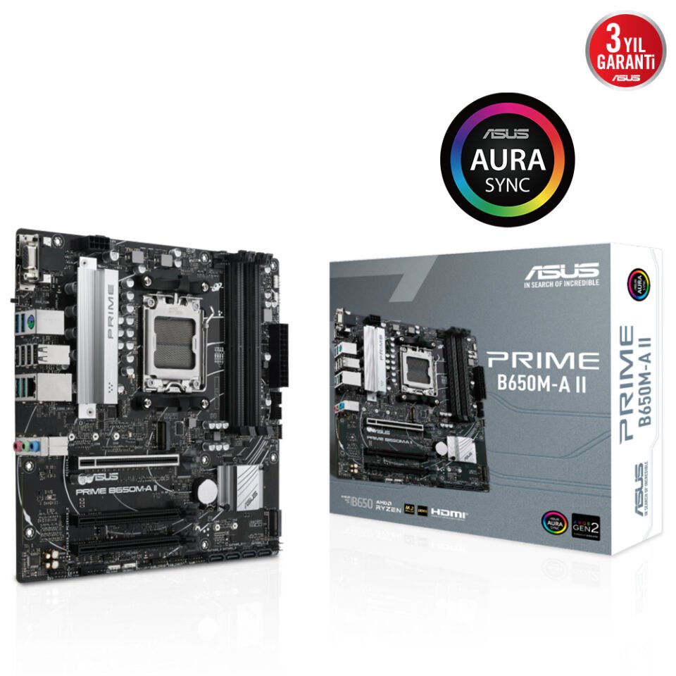 ASUS PRIME B650M-A II 4xDDR5 HDMI+DP 2xM.2 AM5 ANAKART
