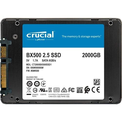 CRUCIAL CT2000BX500SSD1 2TB 540/500MB/s 2.5'' SATA 3.0 SSD BX500
