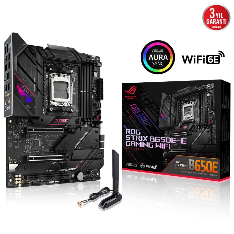 ASUS ROG STRIX B650E-E GAMING WIFI 4xDDR5 HDMI+DP 4xM.2 AM5 ANAKART