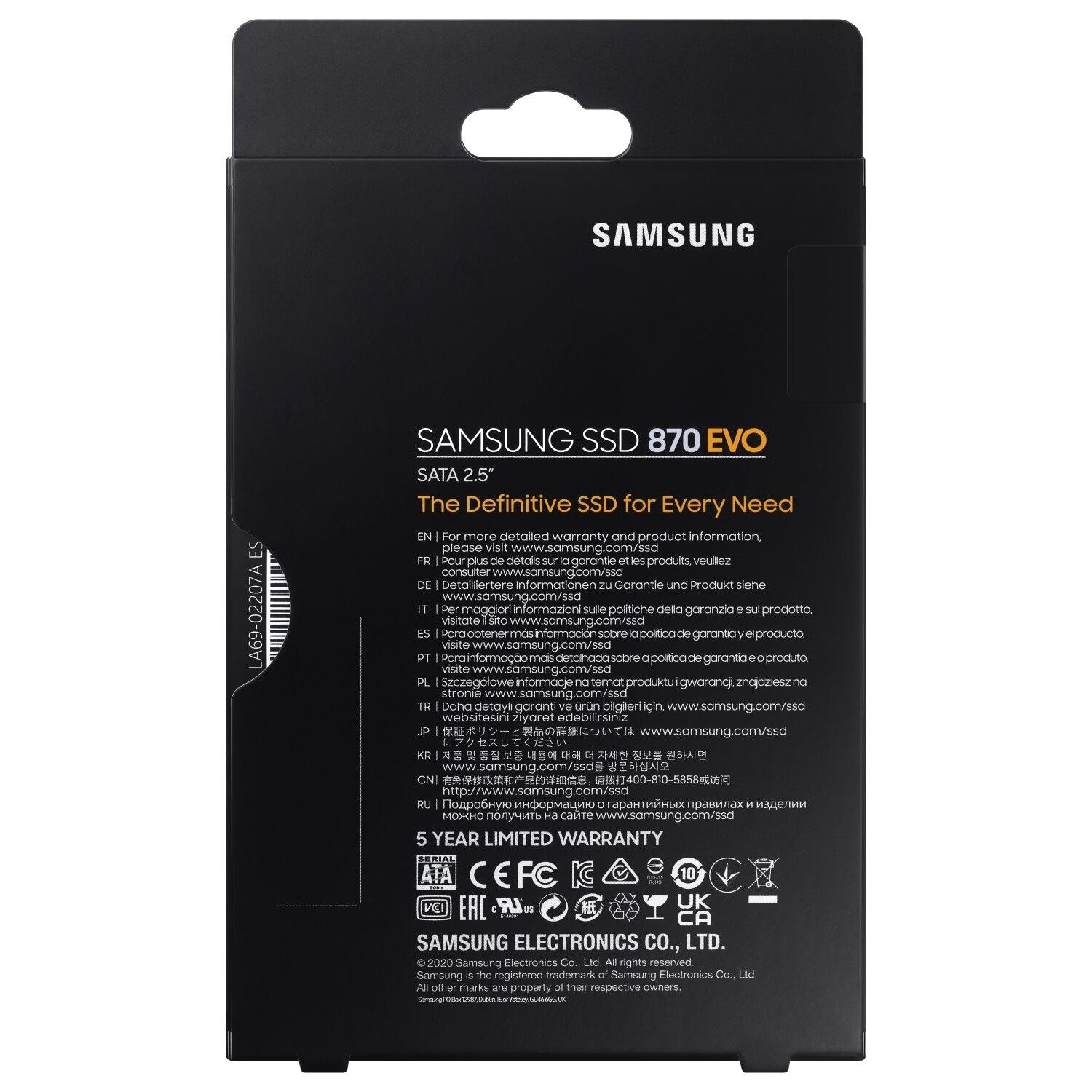SAMSUNG 870 EVO 250GB 560/530MB/s 2.5'' SATA3 SSD MZ-77E250BW