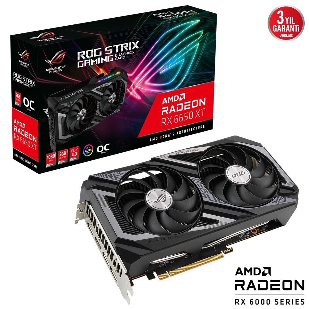 ASUS ROG-STRIX-RX6650XT-O8G-V2-GAM RX6650XT 8GB GDDR6 128Bit 3xDP/1xHDMI PCI-E 4.0