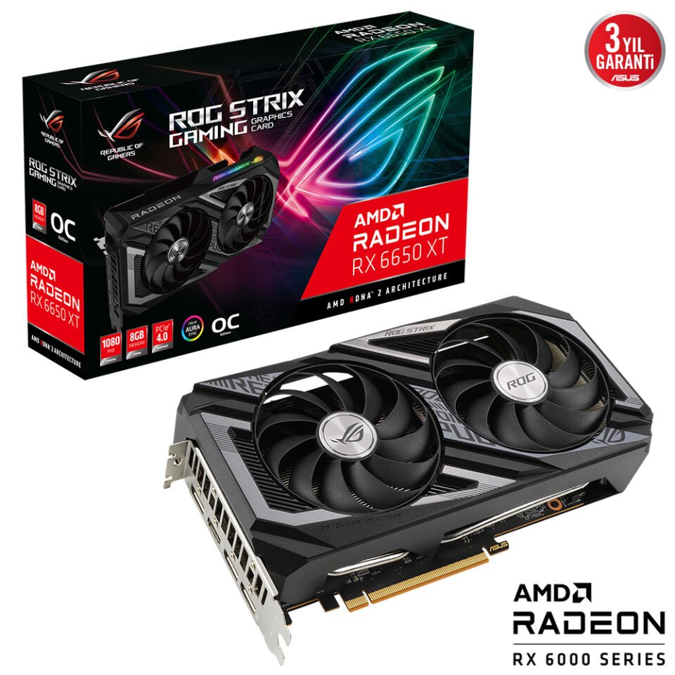 ASUS ROG-STRIX-RX6650XT-O8G-V2-GAM RX6650XT 8GB GDDR6 128Bit 3xDP/1xHDMI PCI-E 4.0