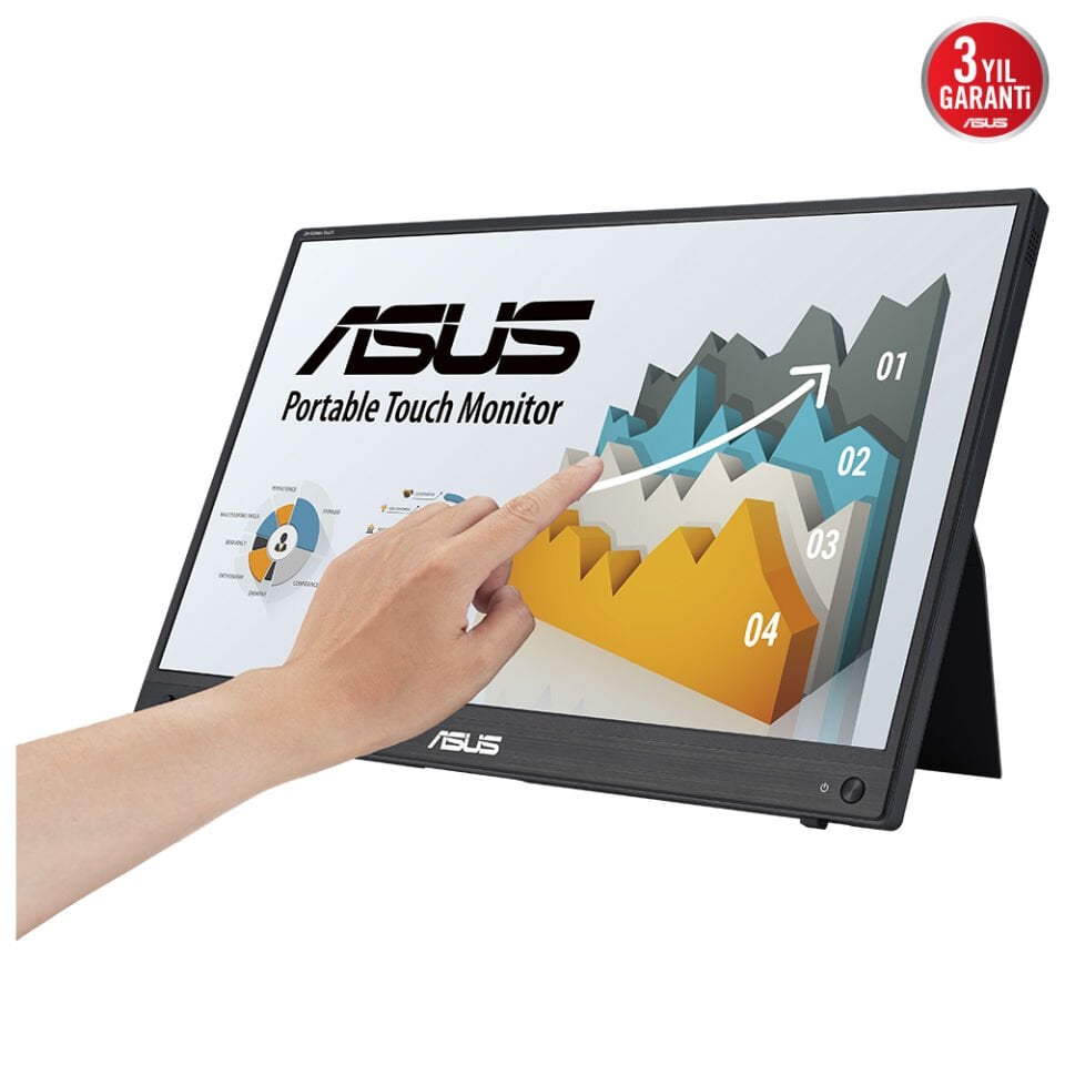 ASUS ZENSCREEN MB16AHT 15.6'' 5MS 1920x1080 TYPE-C/MICRO-HDMI TAŞINABİLİR DOKUNMATİK IPS LED MONITOR DAHİLİ BATARYA
