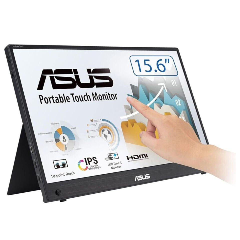 ASUS ZENSCREEN MB16AHT 15.6'' 5MS 1920x1080 TYPE-C/MICRO-HDMI TAŞINABİLİR DOKUNMATİK IPS LED MONITOR DAHİLİ BATARYA