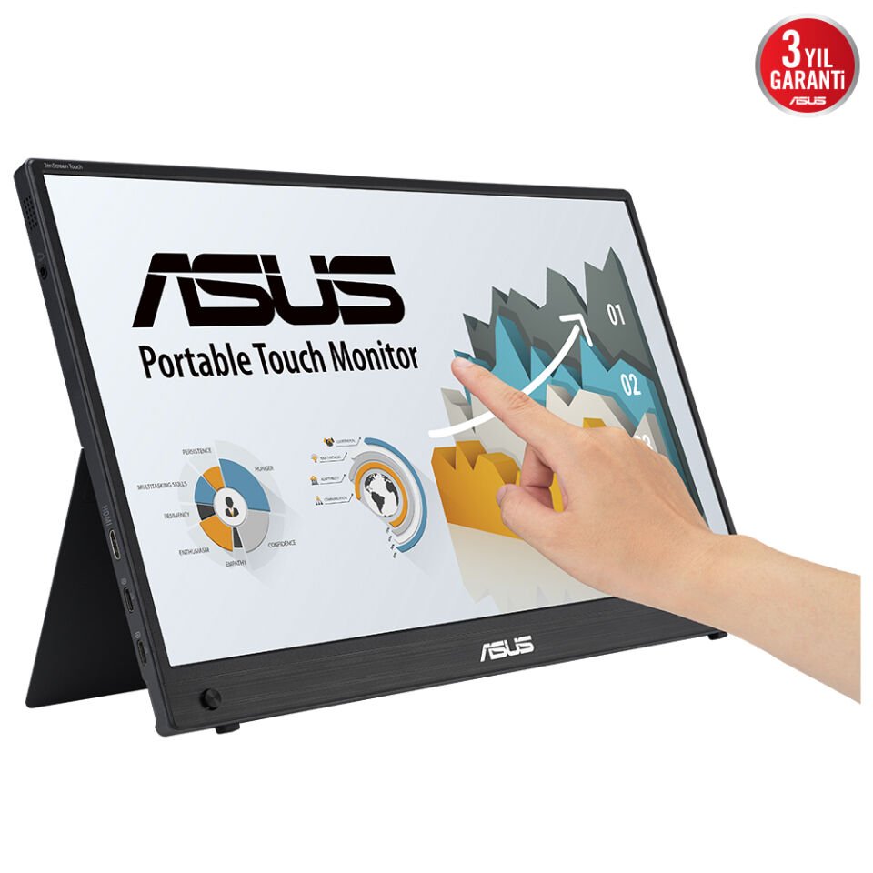 ASUS ZENSCREEN MB16AHT 15.6'' 5MS 1920x1080 TYPE-C/MICRO-HDMI TAŞINABİLİR DOKUNMATİK IPS LED MONITOR DAHİLİ BATARYA