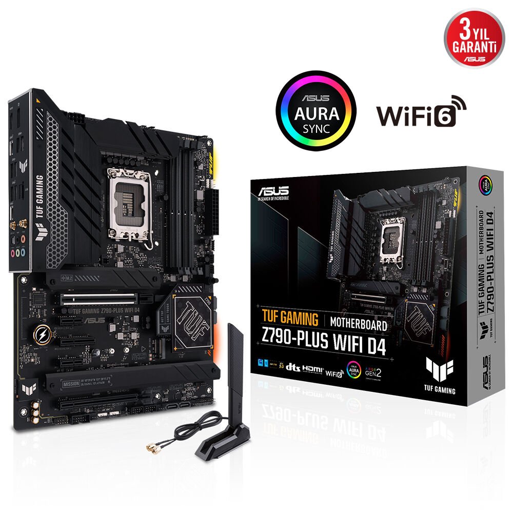 ASUS TUF GAMING Z790-PLUS WIFI D4 4xDDR4 HDMI/DP 4xM.2 GLAN/WIFI6/BT 1700P (12.Gen 13.Gen) ANAKART