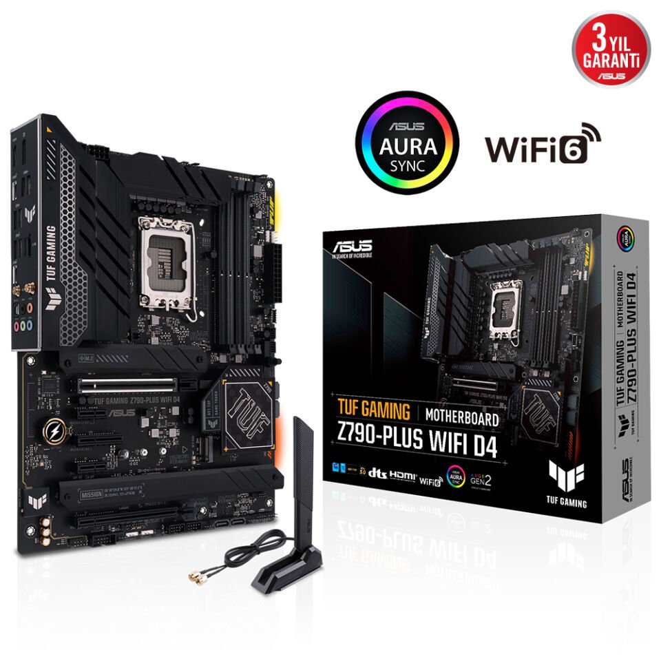 ASUS TUF GAMING Z790-PLUS WIFI D4 4xDDR4 HDMI/DP 4xM.2 GLAN/WIFI6/BT 1700P (12.Gen 13.Gen) ANAKART