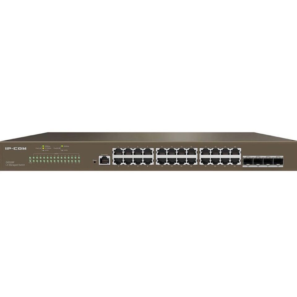 IP-COM IP-G5328F 24 PORT 10/100/1000 4 X SFP L3 YÖNETİLEBİLİR RACK MOUNT SWITCH METAL KASA