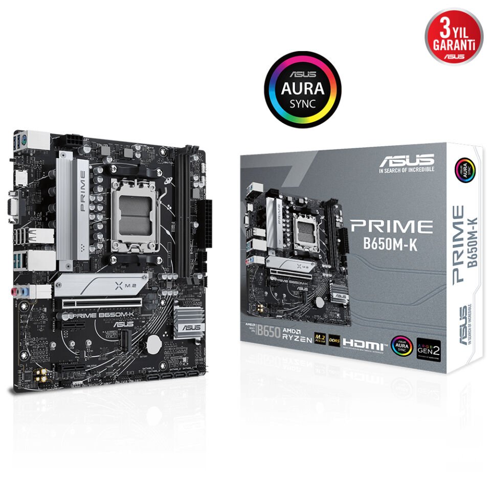 ASUS PRIME B650M-K 2xDDR5 VGA+HDMI 2xM.2 AM5 ANAKART