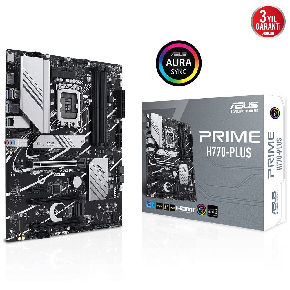 ASUS PRIME H770-PLUS 4xDDR5 HDMI/DP 3xM.2 1xGLAN 1700P (12.Gen 13.Gen) ANAKART