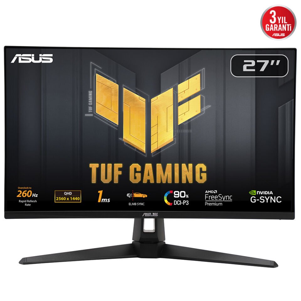 ASUS TUF GAMING VG27AQM1A 27'' 1MS 260HZ 2K 2560x1440 DP/HDMI/USB VESA SPEAKER IPS LED GAMING MONITOR