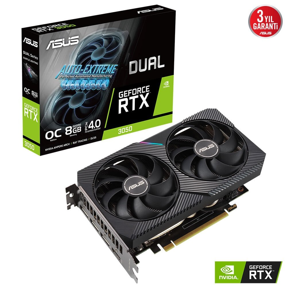 ASUS DUAL-RTX3050-O8G RTX3050 8GB GDDR6 128Bit HDMI/3xDP PCI-E 4.0